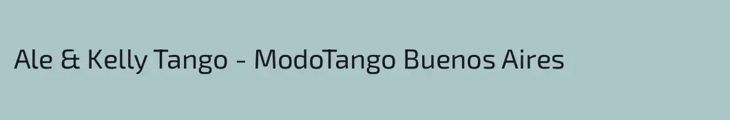 Ale & Kelly Tango - ModoTango Buenos Aires